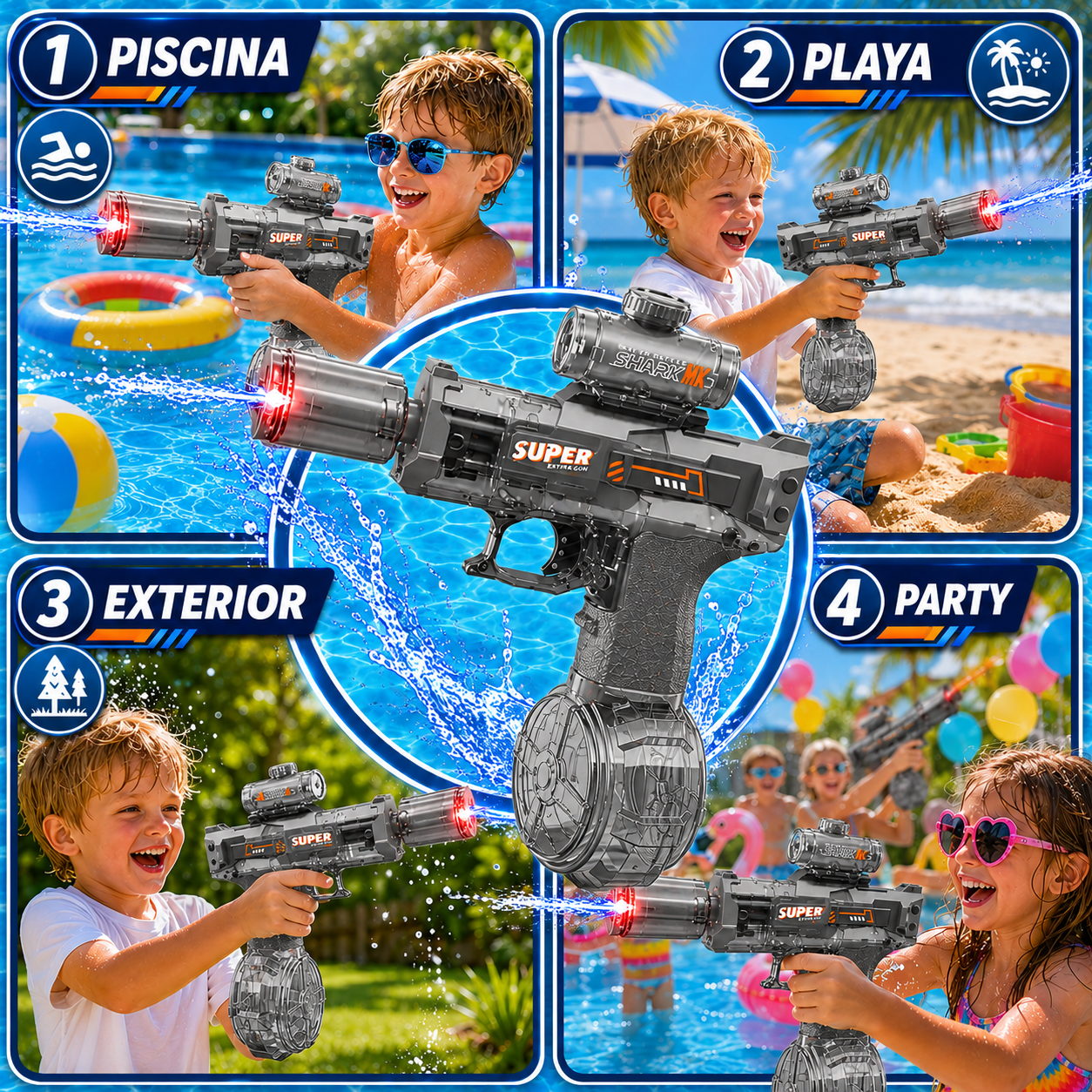 AquaDelta™ | Pistola de Agua Automática Recargable