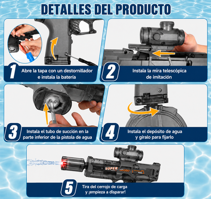 AquaDelta™ | Pistola de Agua Automática Recargable